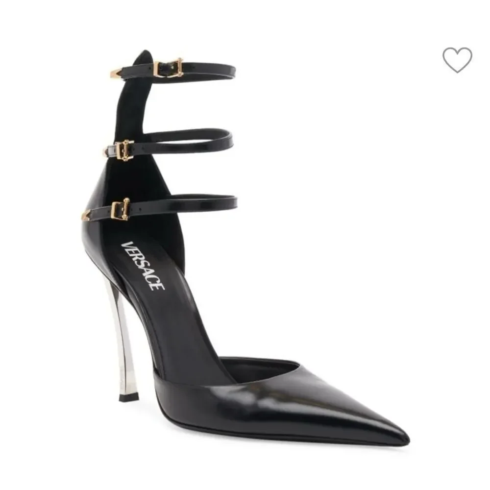 Versace Spiked Pin Point Pumps Black Women’s.